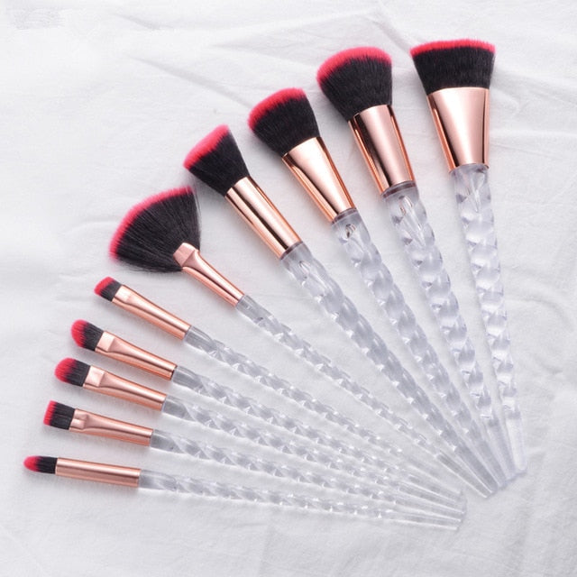 Unicorn Pearl White Makeup Brushes Set –