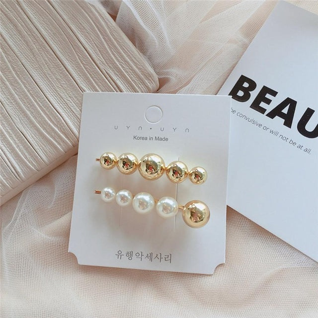Pearls Imitation Alloy BB Girls Hair Accessories