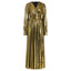Luxury Golden Glitter Split V Neck Party Dress