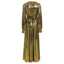 Luxury Golden Glitter Split V Neck Party Dress