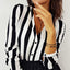 Casual Striped Casual Ladies Office Blouse