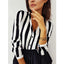 Casual Striped Casual Ladies Office Blouse