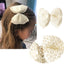 White Pearl Hair Bows With Hair Clips For Girls