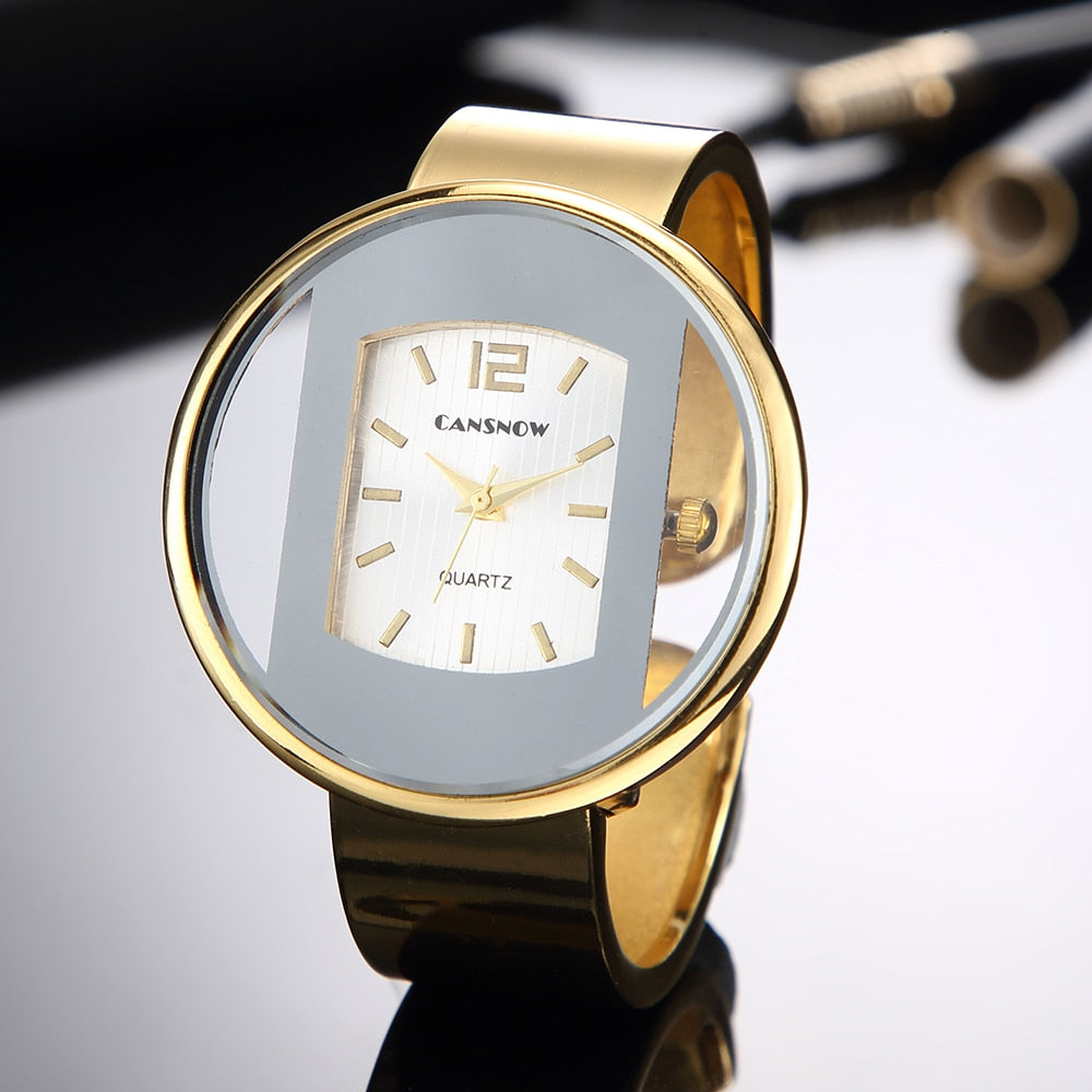 Women Luxury Gold Silver Dial Quartz Watch