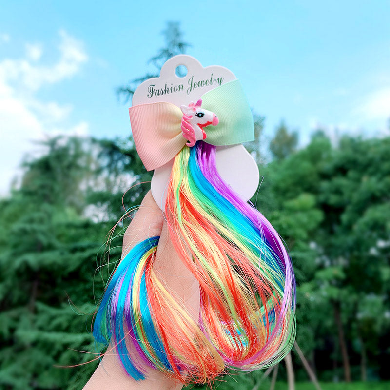 Girls Colorful Wig Cartoon Unicorn Hair Clips