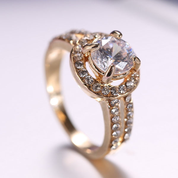 Fashion 18K Gold Couple Ring Men's 18K Gold Ring Wedding Ring Engagement  Elegant Jewelry Accessories | Wish