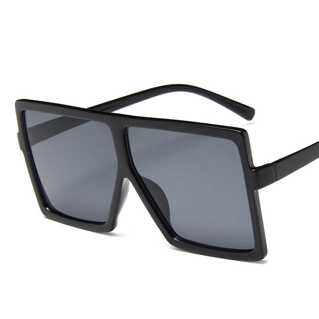 Plastic Square Big Frame Sunglasses For Women