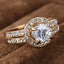 Women Gold Ring for Bride Crystal Ring